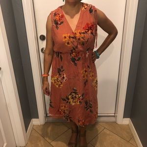 beautiful coral flower patterned dress